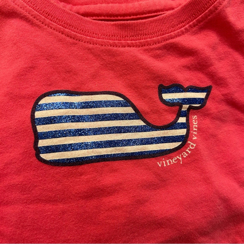 Vineyard Vines Long Sleeve Girls Shirt Medium Small 8 10 Pink Glitter
